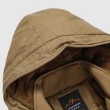 Marek – Vlněná zimní bunda s kapucí a páskem