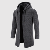 "Marek - Dlouhý pletený svetr s kapucí" can be rewritten as "Marek - Dlouhý pletený svetr s kapucí pro pohodlný styl".