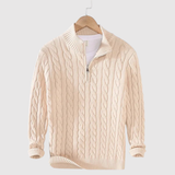 Daniel – Úzká blůza s kabelovým vzorem a zipovým zapínáním