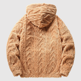 Nina – Měkká Teddy Mikina s Kabelovým Vzorem