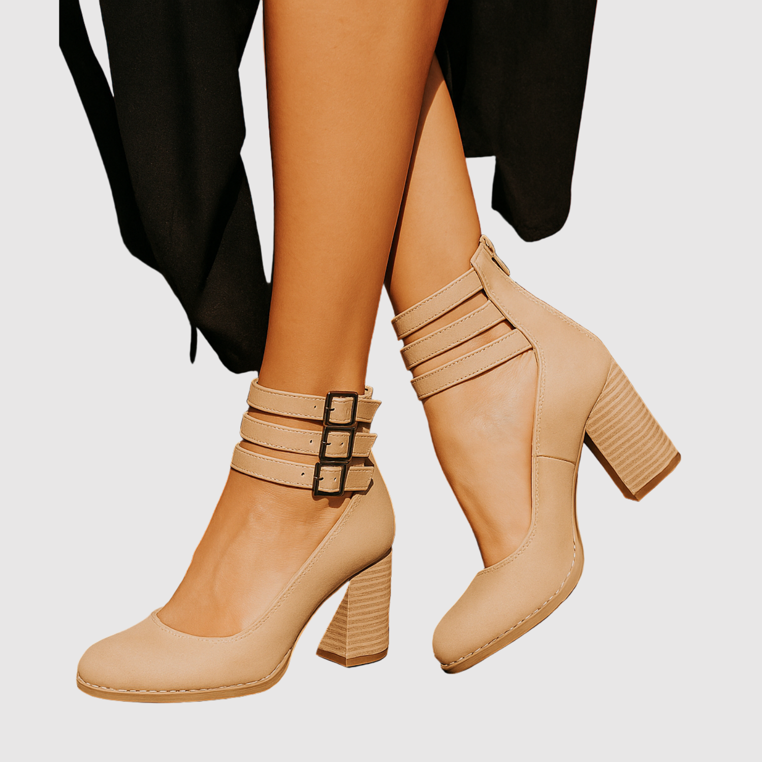 Teodora - Retro boty s dvojitým páskem