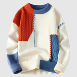 Daniel – Barevný svetr s detaily patchworku