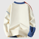 Daniel – Barevný svetr s detaily patchworku