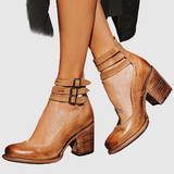 Teodora - Retro boty s dvojitým páskem