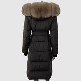 Jelena - Elegantní dlouhá zimní bunda s kožešinovou kapucí
