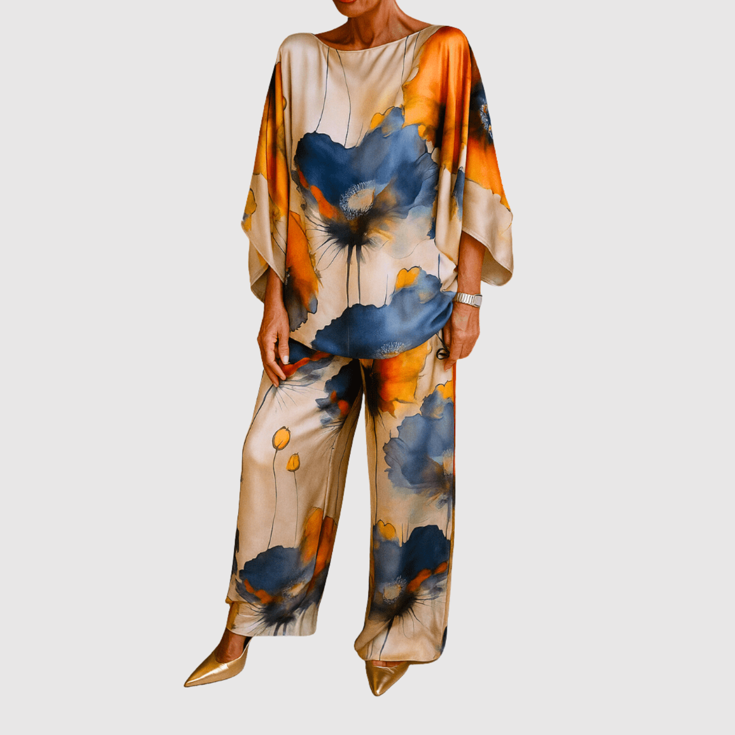 Natálie – Sada saténových textilií s akvarelovými potisky