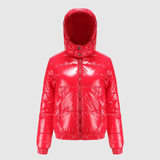 Jelena - Lesklá zimní bunda s péřovou výplní