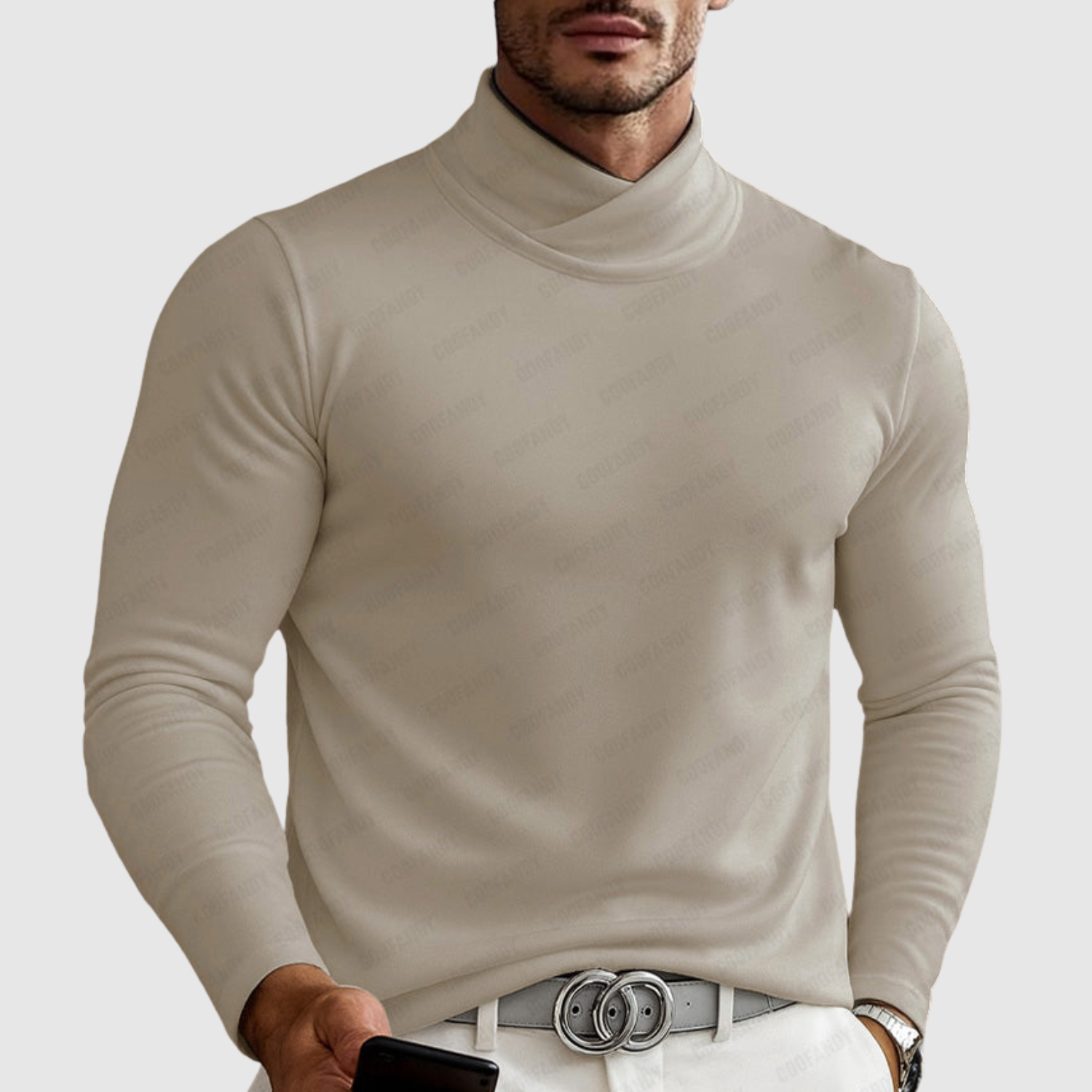 Adrian – Klasický pletený svetr s polo límcem" can be rewritten as:

"Adrian – Tradiční pletený svetr s polo límcem