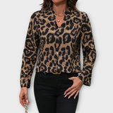 Kat | Casual Leopard Print Blouse with V-Neck