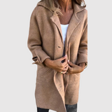 Jelena - Dlouhý dámský kabát s knoflíkovým zapínáním