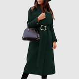 Jelena – Klasický vlněný kabát s páskem a límcem