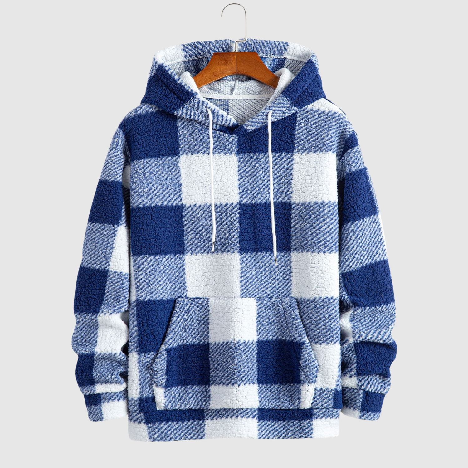 Daniel – Károvaná teddy fleece mikina