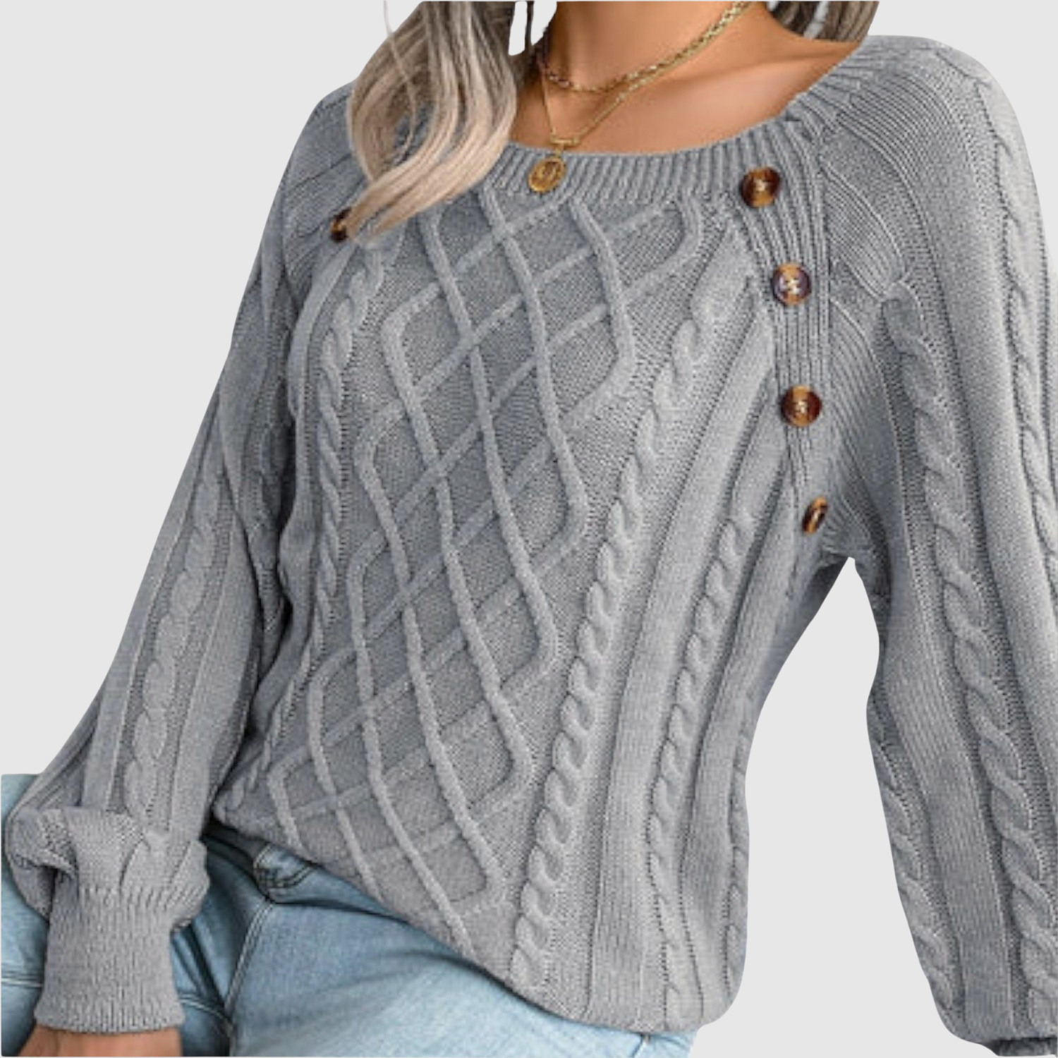 Nora – Svetr s Dekorativními Knoflíky