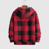 Daniel – Károvaná teddy fleece mikina