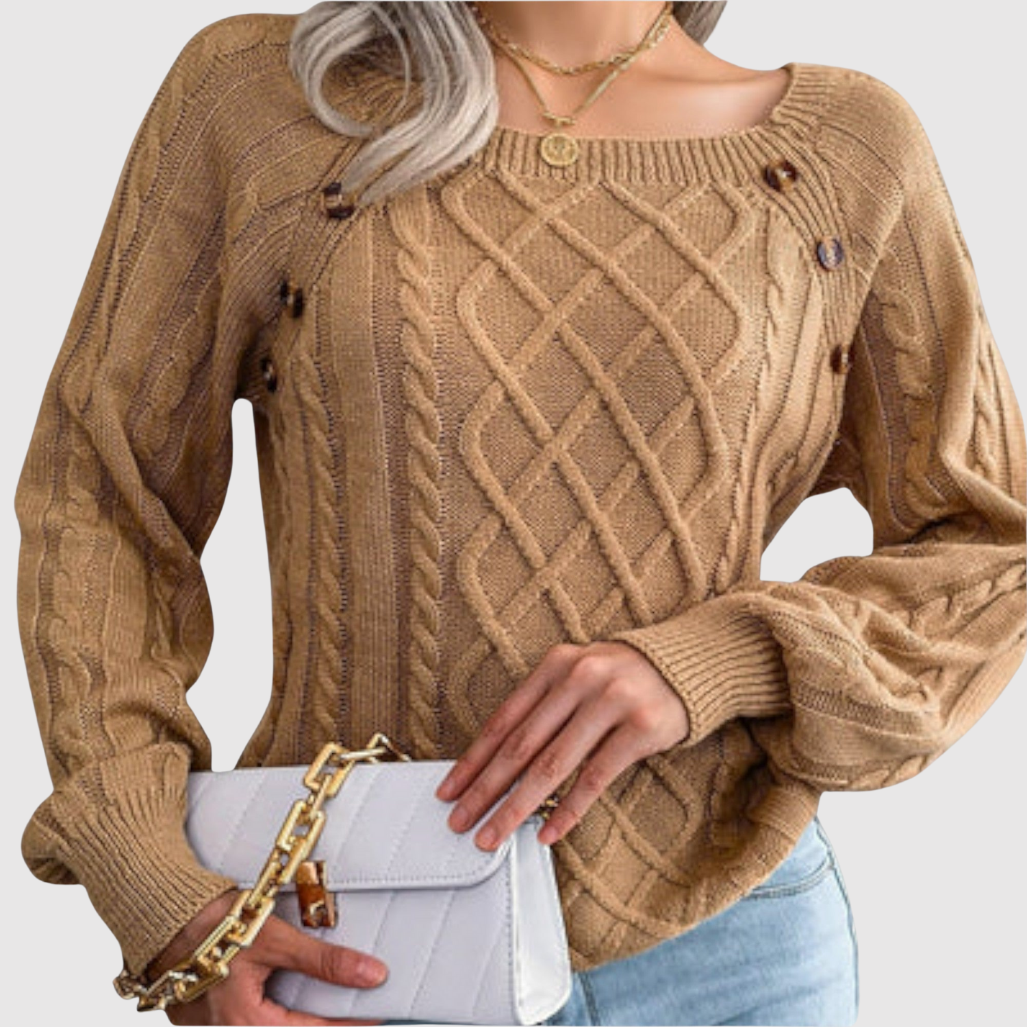 Nora – Svetr s Dekorativními Knoflíky