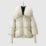 Jelena – Krátká péřová bunda s páskem