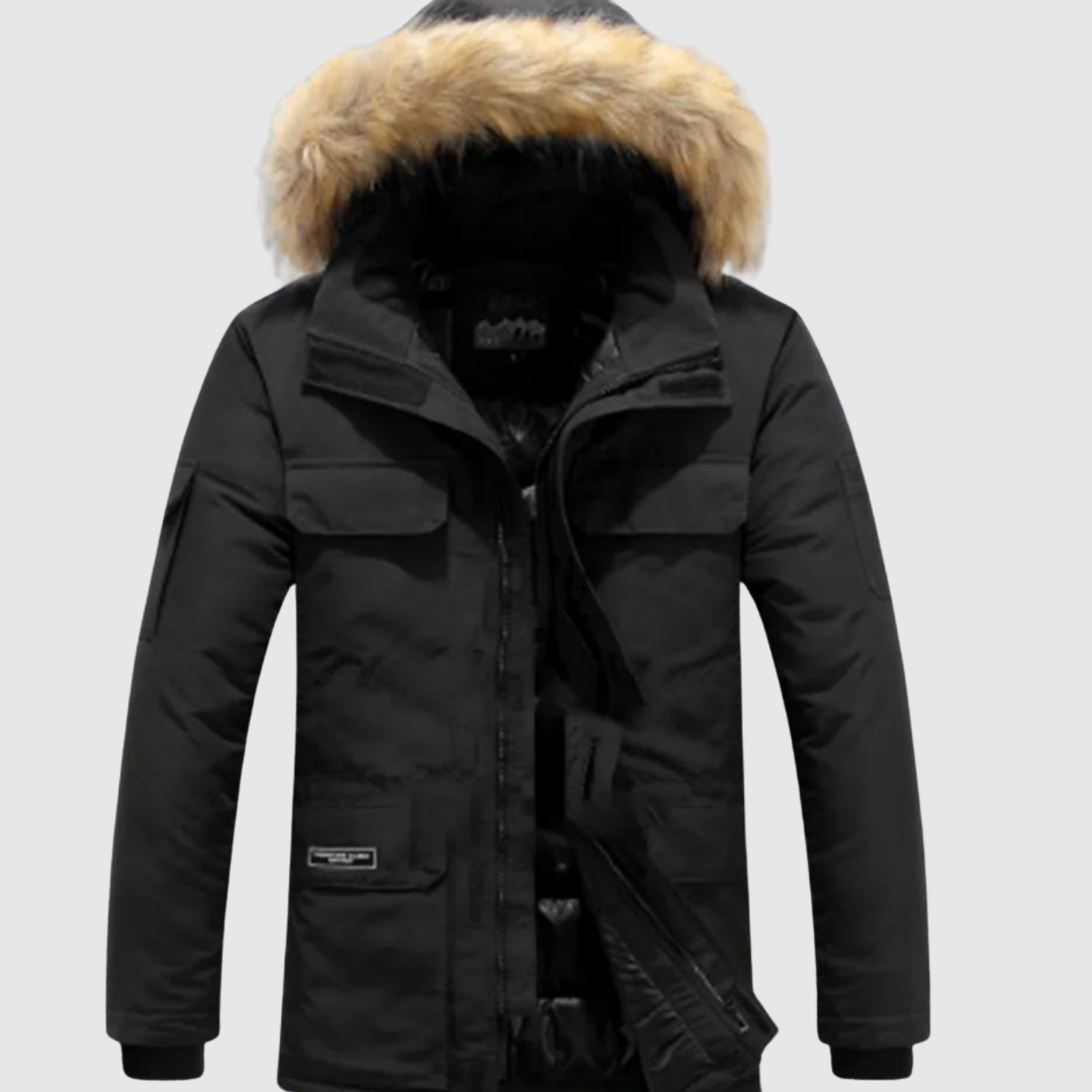 Marek – Zimní parka s koženým límcem a tepelnou izolací