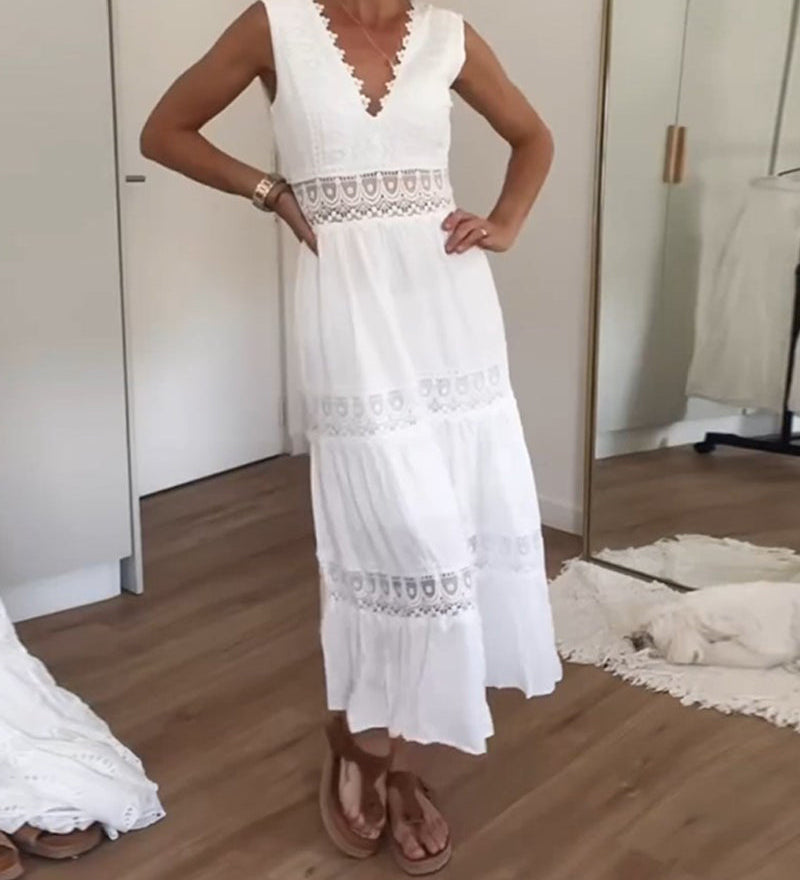 Kim | Krajkové šaty s V výstřihem