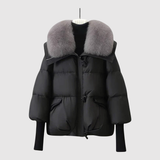 Jelena – Krátká péřová bunda s páskem