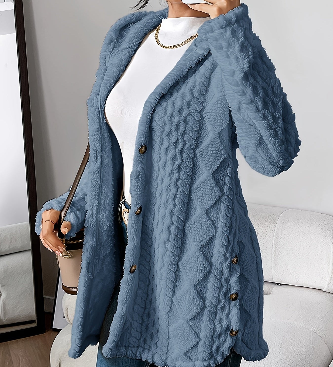 Sarahi™ | Kabát s měkkou huňatou kapucí