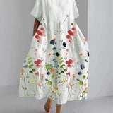 LILIANA | Dlouhé volné šaty s květinovým vzorem pro pohodlné letní dny