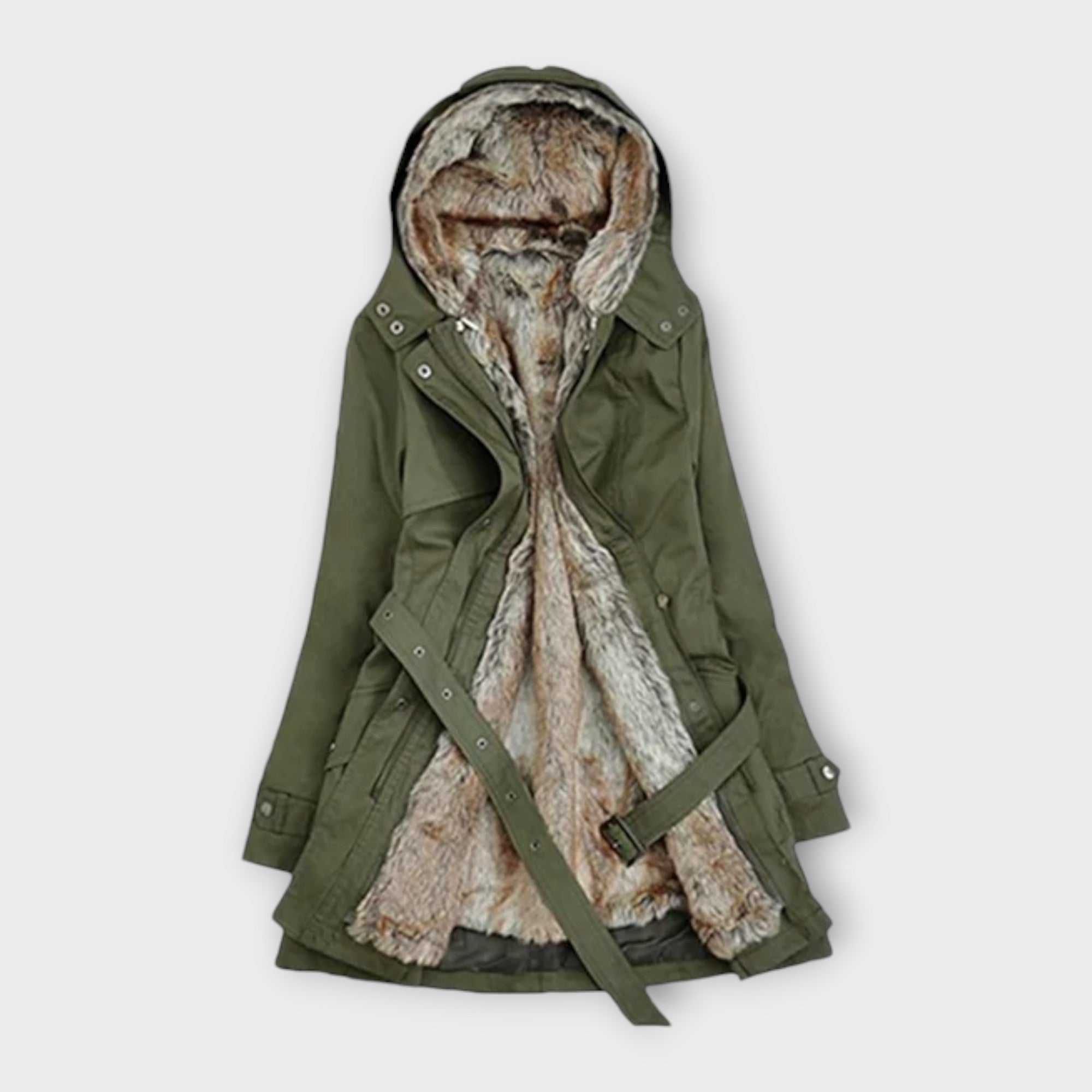 Mikash - Přírodní zimní kabát s květinovým designem