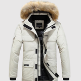 Marek – Zimní parka s koženým límcem a tepelnou izolací