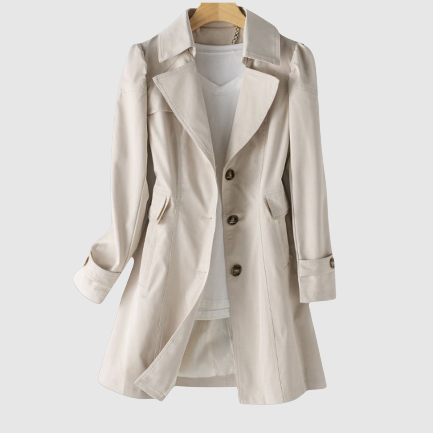 Jelena - Elegantní dámský trenčkot s knoflíky