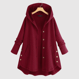 Jelena – Pletená tunika s kapucí a ozdobnými knoflíky