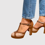 Teodora - Retro Inspirované T-Páskové Podpatky