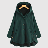 Jelena – Pletená tunika s kapucí a ozdobnými knoflíky
