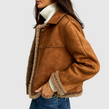 Jelena - Krátká bunda s umělou kožešinou