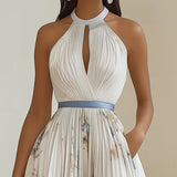 Jessie | Elegantní modro-bílé květinové slavnostní šaty