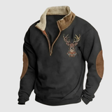 Daniel - Pánská mikina s jelením motivem a hřejivým fleecem