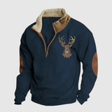 Daniel - Pánská mikina s jelením motivem a hřejivým fleecem