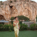 Bárbara | Maxi šaty z hedvábného saténu s odhalenými zády