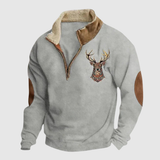 Daniel - Pánská mikina s jelením motivem a hřejivým fleecem