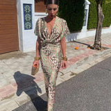 Constança | Květinové šaty s plisováním a V-výstřihem