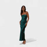 Carmen | Bezrukávové saténové šaty