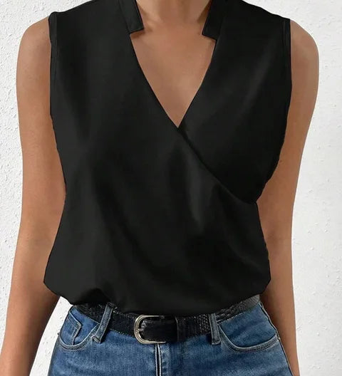 Salete | Hladký dámský top s V-výstřihem