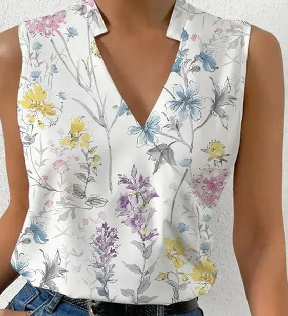 Salete | Hladký dámský top s V-výstřihem