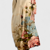 Anne | Elegantní šaty s V výstřihem a barevným potiskem