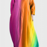 Anne | Lehké šaty s V-výstřihem a barevným potiskem