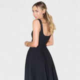 Maribel - Midi šaty s hranatým výstřihem