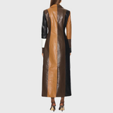 Jelena - Dlouhý kabát s trendy kontrastním vzorem