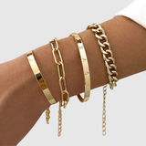 Liana – Sada moderních zlatých náramků