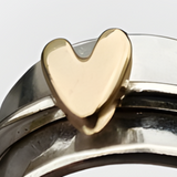 Valérie – Stříbrný prsten se zlatým srdíčkem