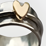 Valérie – Stříbrný prsten se zlatým srdíčkem