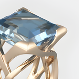 Valérie – Zlato prsten s velkým modrým drahokamem