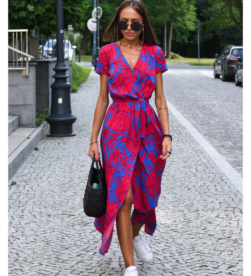 Amelie – Midi Šaty s Květinovým Motivem, Nastavitelný a Pohodlný Design